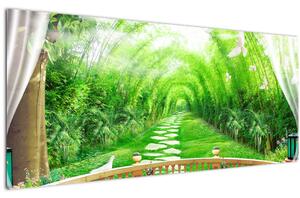 Obraz - Výhľad na tropickú záhradu (120x50 cm)