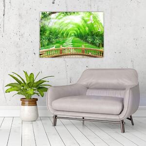 Obraz - Výhľad na tropickú záhradu (70x50 cm)