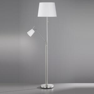 Stojatá lampa LAYER Biela/Nikel mat, 1/E27+1/E14