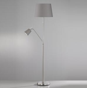 Stojatá lampa LAYER Sivá/Nikel mat, 1/E27+1/E14