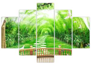 Obraz - Výhľad na tropickú záhradu (150x105 cm)