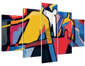 Obraz - Abstrakcia mužov (150x105 cm)