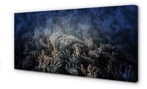 Obraz canvas Hands modré svetlo 100x50 cm