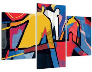 Obraz - Abstrakcia mužov (90x60 cm)