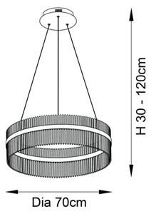 Endon 81908 - LED stmievateľný luster na lanku ADRIEL LED/58W/230V 3000K zlatý