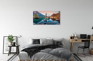 Obraz na plátne Nemecko Alpy jeseň Horské jazero 100x50 cm