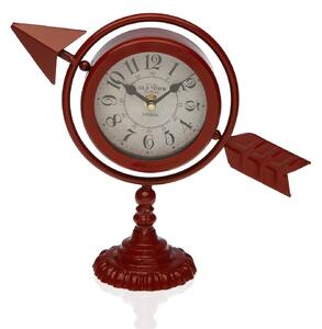 Stolné hodiny Versa Hnedočervená Plná šípka Kov (23 x 16 x 8 cm)