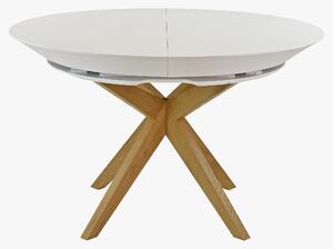 Okrúhly rozkladací jedálenský stôl biely NOVA XL