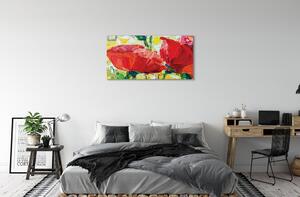 Obraz canvas červené kvety 100x50 cm
