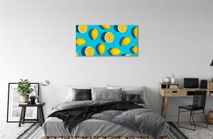 Obraz canvas Citróny na modrom pozadí 100x50 cm