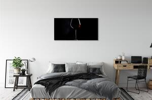 Obraz canvas Čierne pozadie s pohárom vína 100x50 cm