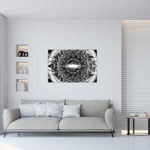 Obraz čiernobielych ornamentov (90x60 cm)