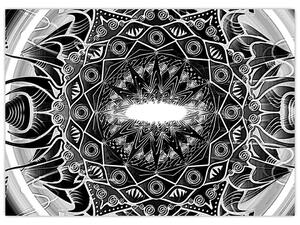 Obraz čiernobielych ornamentov (70x50 cm)
