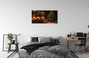 Obraz na plátne Vianočných ozdôb krbovej darčeky 100x50 cm
