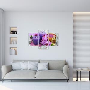 Obraz orchideí a sviečok (90x60 cm)