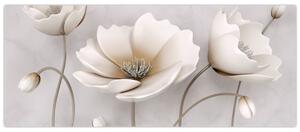 Obraz bielych kvetín (120x50 cm)