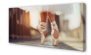 Obraz canvas Biele baletné topánky ženské nohy 100x50 cm