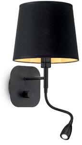 Ideal Lux 158242 LED nástenné svietidlo so smerovou lampičkou Nordik 1x40W | E14 - čierne