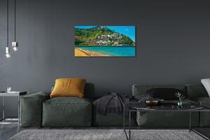Obraz na plátne Španielsko pláž horské mestečko 100x50 cm