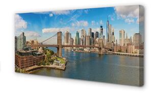 Obraz na plátne Bridge panorama mrakodrapov 100x50 cm
