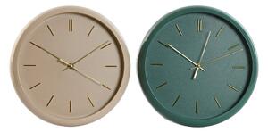 Nástenné hodiny Home ESPRIT zelená Ružová PVC Moderný 30 x 4 x 30 cm (2 kusov)