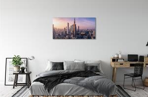 Obraz na plátne VARŠAVA Sunrise mrakodrapy panorámu 100x50 cm