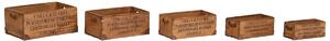 Krabice na uskladnenie Home ESPRIT Gaštanová Kov Jedľové drevo 35 x 22 x 15 cm 5 Kusy