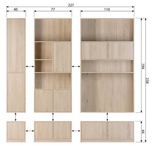 Modulárny TV stolík v dekore duba v prírodnej farbe 77x44 cm Modulair – vtwonen