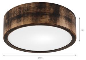 Stropné svietidlo OAK SMOKY 1xE27/15W/230V, pr. 27,5 cm, dub tmavohnedý