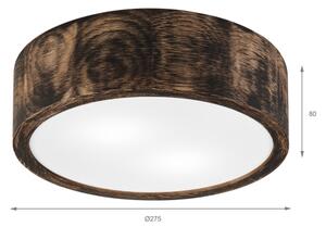 Stropné kúpeľňové svietidlo OAK SMOKY 2xE27/15W/230V IP54, pr. 27,5 cm, dub/hned