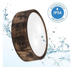 Stropné kúpeľňové svietidlo OAK SMOKY 2xE27/15W/230V IP54, pr. 27,5 cm, dub/hned