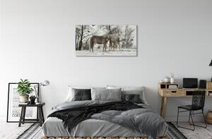 Obraz na plátne Zimný lesné jednorožce 100x50 cm