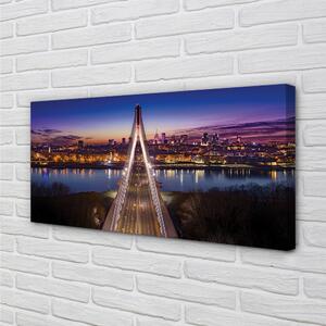 Obraz na plátne Warsaw panorama riečny most 100x50 cm
