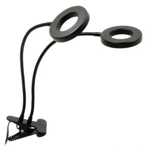 LED stolná lampa s klipom pre pestovanie VITARO 2xLED/4W/230V čierna