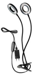 LED stolná lampa s klipom pre pestovanie VITARO 2xLED/4W/230V čierna