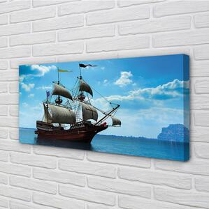 Obraz canvas Loď oblohy zatiahnuté morská 100x50 cm