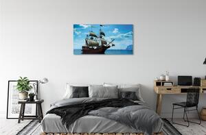Obraz canvas Loď oblohy zatiahnuté morská 100x50 cm