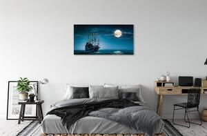 Obraz canvas Sea city mesiac loď 100x50 cm