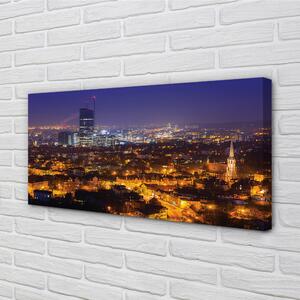 Obraz na plátne Gdańsk Mesto nočné panorama 100x50 cm