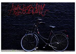Obraz bicykla v Amsterdame (90x60 cm)