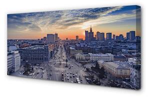 Obraz na plátne Varšava mrakodrapy Sunset 100x50 cm