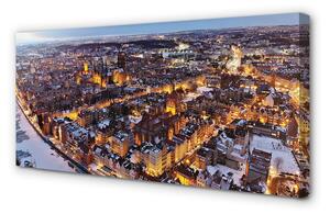 Obraz na plátne Gdańsk Winter panorama rieka 100x50 cm