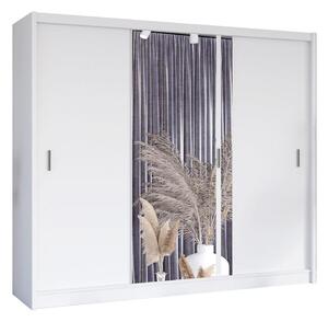 Šatní skriňa so zrkadlom SABRINA 250x215 cm biela