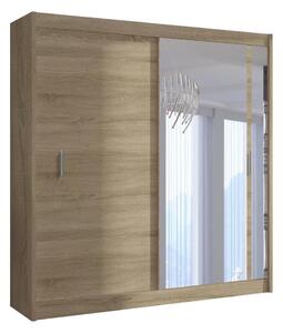 Šatní skriňa so zrkadlom SABRINA 180x215 cm dub sonoma