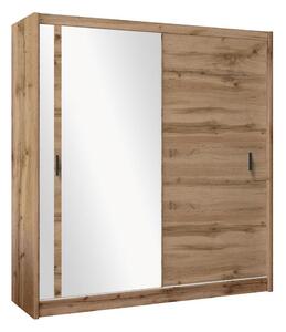 Šatní skriňa so zrkadlom SABRINA 203x215 cm dub woltan