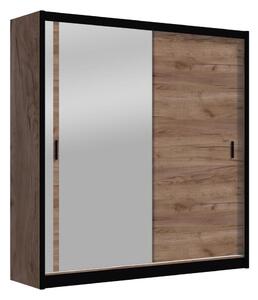Šatní skriňa so zrkadlom SABRINA 203x215 cm dub craft