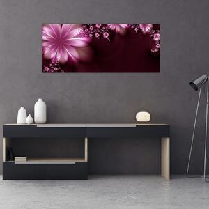 Obraz abstrakcie - kvety (120x50 cm)