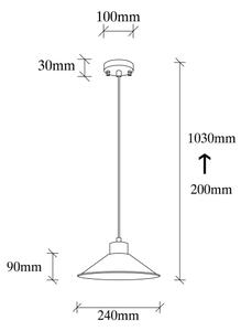 Luster na lanku MANAVGAT 1xE27/40W/230V medený/hnedý