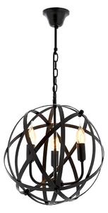 Luster na reťazi IRONBALL 3xE27/40W/230V čierny
