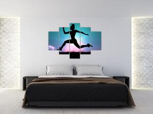 Obraz skákajúce siluety ženy (150x105 cm)